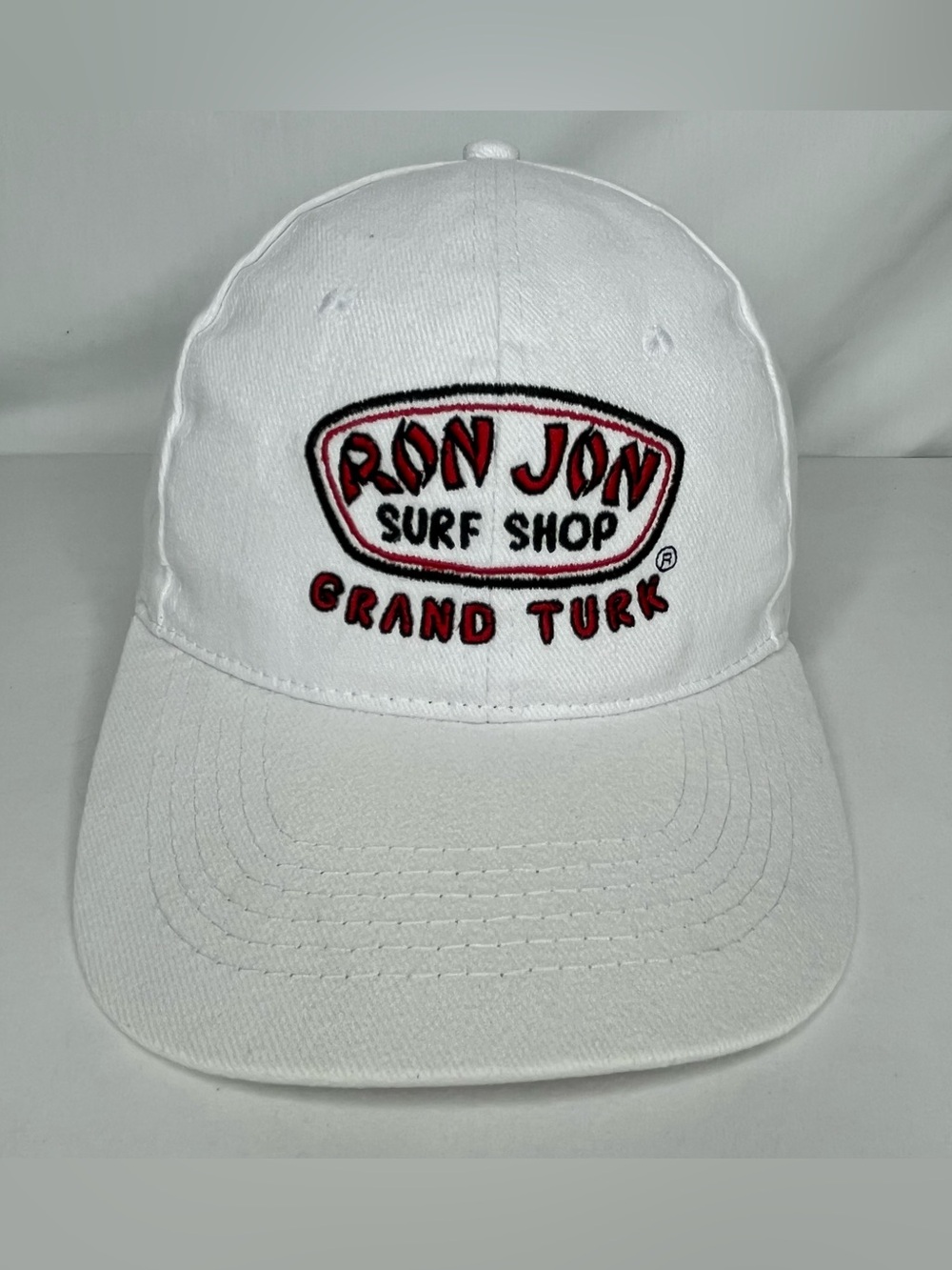 Ron Jon Surf Shop Grand Turk White Unisex Baseball Cap. Adjustable Back